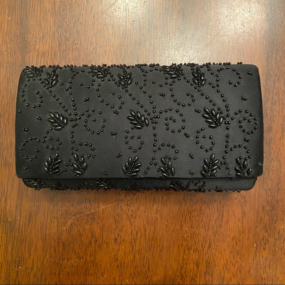 Vintage La Regale Black Beaded Evening Purse